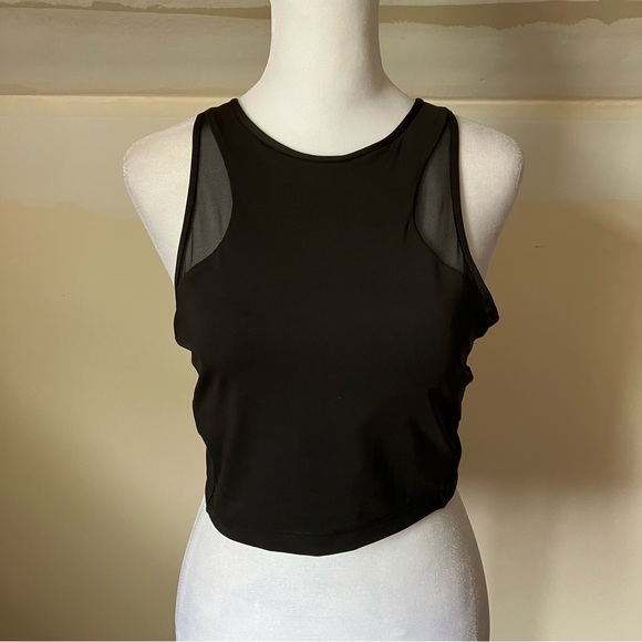 Athleta Black Conscious Crop Mesh Sports Bra size Small - Picture 3 of 7